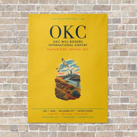 Thumbnail for OKC Will Rogers International Airport OKC vertical canvas print - no frame - yellow background