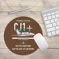 Thumbnail for Cessna Citation CJ1+ design on brown round mouse pad