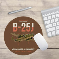 Thumbnail for B-25J Mitchell design on brown round mouse pad