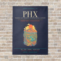 Thumbnail for Phoenix Sky Harbor International Airport PHX - Canvas Framed - Navy Blue