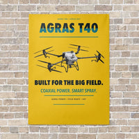 Thumbnail for DJI Agras T40 vertical canvas print - no frame - yellow background