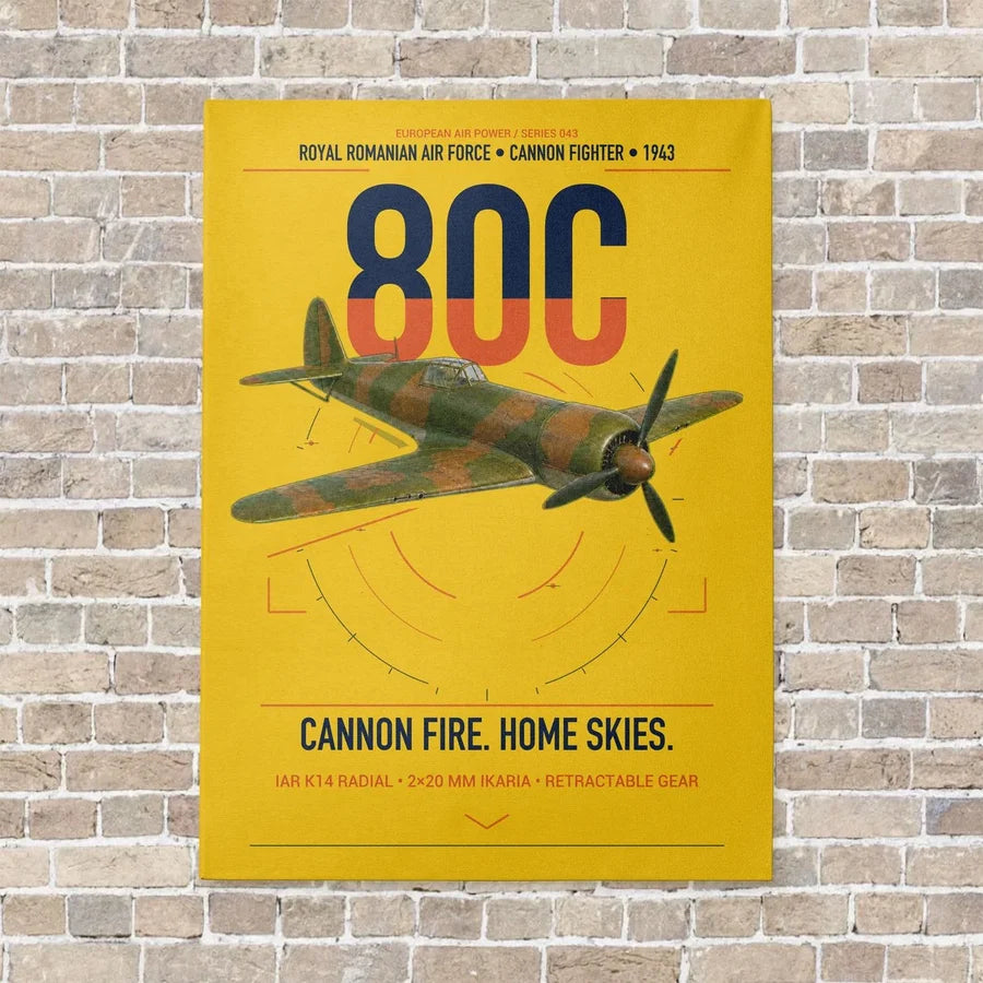 IAR 80C vertical canvas print - no frame - yellow background