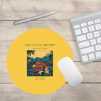 Thumbnail for VINTAGE G4524 - The Jungle Airstrip - Designed Mouse Pads design on yellow round