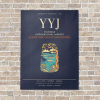 Thumbnail for Victoria International Airport YYJ - Canvas Framed - Navy Blue