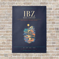 Thumbnail for Ibiza Airport IBZ - Canvas Framed - Navy Blue