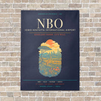 Thumbnail for Jomo Kenyatta International Airport Nairobi NBO - Canvas Framed - Navy Blue