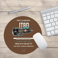 Thumbnail for JT8D design on brown round mouse pad