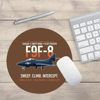 Thumbnail for F9F-8 Cougar Swept Wing Carrier Fighter design on brown round mouse pad