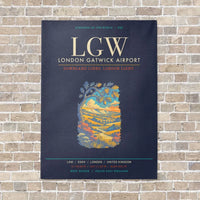 Thumbnail for London Gatwick Airport LGW - Canvas Framed - Navy Blue