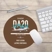Thumbnail for Diamond DA20 design on brown round mouse pad
