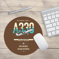 Thumbnail for Airbus A330-300 design on brown round mouse pad