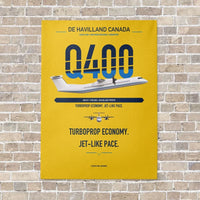 Thumbnail for De Havilland Dash 8-400 vertical canvas print - no frame - yellow background