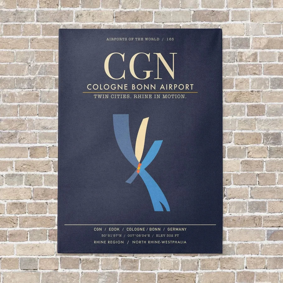 Cologne Bonn Airport CGN - Canvas Framed - Navy Blue