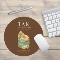 Thumbnail for Takamatsu Airport (TAK) design on brown round mouse pad