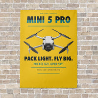 Thumbnail for DJI Mini 5 Pro vertical canvas print - no frame - yellow background