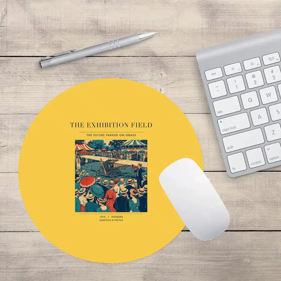 VINTAGE G4322 - The Exhibition Field - Designed Mouse Pads design on yellow round