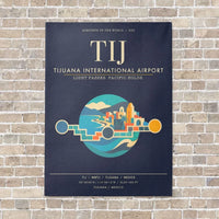Thumbnail for Tijuana International Airport TIJ - Canvas Framed - Navy Blue