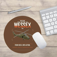 Thumbnail for Westland Wessex HU5 design on brown round mouse pad