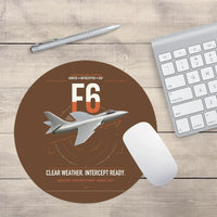 Thumbnail for Hawker Hunter F6 design on brown round mouse pad