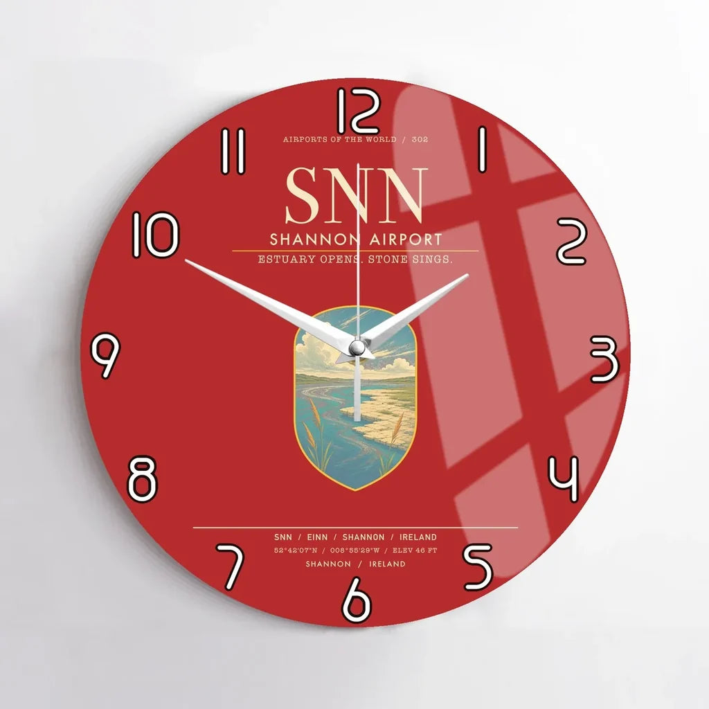 Shannon Airport SNN Wall-Clock No-Frame - Red
