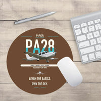 Thumbnail for Piper PA-28-181 Archer LX design on brown round mouse pad