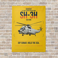 Thumbnail for Sikorsky SH-3H Sea King vertical canvas print - no frame - yellow background