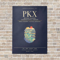 Thumbnail for Beijing Daxing International Airport PKX - Canvas Framed - Navy Blue