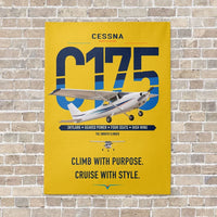 Thumbnail for Cessna 175 Skylark vertical canvas print - no frame - yellow background