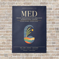 Thumbnail for Prince Mohammad Bin Abdulaziz International Airport MED - Canvas Framed - Navy Blue