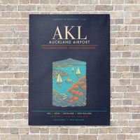 Thumbnail for Auckland Airport AKL - Canvas Framed - Navy Blue