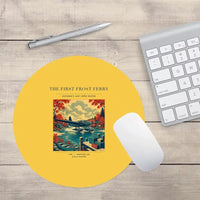 Thumbnail for VINTAGE G4433 - The First Frost Ferry - Designed Mouse Pads design on yellow round