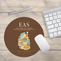 Thumbnail for San Sebastián Airport (EAS) design on brown round mouse pad