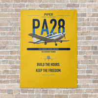Thumbnail for Piper PA-28 Cherokee vertical canvas print - no frame - yellow background