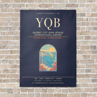 Thumbnail for Quebec City Jean Lesage International Airport YQB - Canvas Framed - Navy Blue