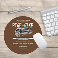 Thumbnail for PT6E-67XP design on brown round mouse pad
