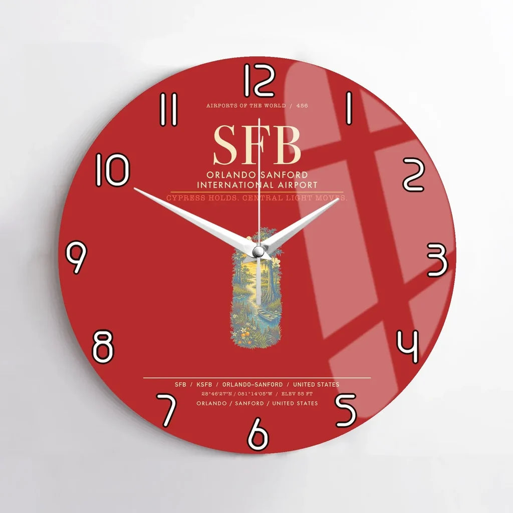 Orlando Sanford International Airport SFB Wall-Clock No-Frame - Red