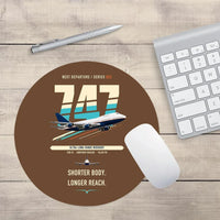 Thumbnail for Boeing 747SP design on brown round mouse pad