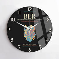 Thumbnail for Berlin Brandenburg Airport Willy Brandt BER Wall-Clock No-Frame - Black
