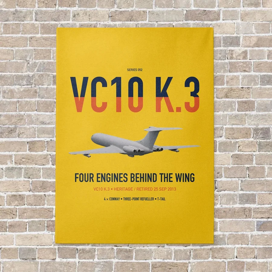 Vickers VC10 K.3 vertical canvas print - no frame - yellow background