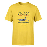 Thumbnail for Embraer KC-390 Millennium design on yellow double-side t-shirt, single-side print