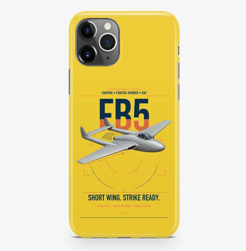 de Havilland Vampire FB5 design on yellow magsafe iphone case, for iPhone Pro Max