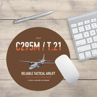 Thumbnail for Airbus C295M T.21 design on brown round mouse pad