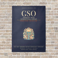 Thumbnail for Piedmont Triad International Airport GSO - Canvas Framed - Navy Blue
