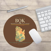 Thumbnail for Brunswick Golden Isles Airport (BQK) design on brown round mouse pad