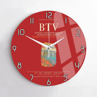 Thumbnail for Patrick Leahy Burlington International Airport BTV Wall-Clock No-Frame - Red