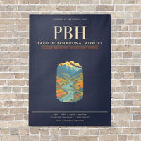 Thumbnail for Paro International Airport PBH - Canvas Framed - Navy Blue
