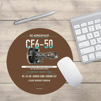 Thumbnail for CF6-50 design on brown round mouse pad
