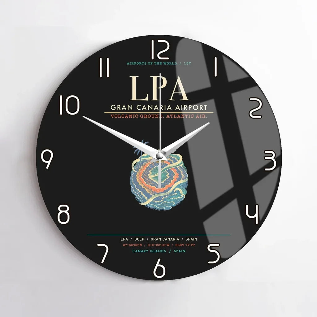 Gran Canaria Airport LPA Wall-Clock No-Frame - Black