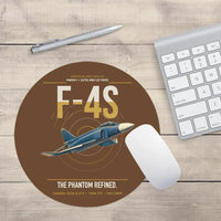 Thumbnail for F-4S Phantom II design on brown round mouse pad