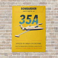 Thumbnail for Bombardier Learjet 35A vertical canvas print - no frame - yellow background